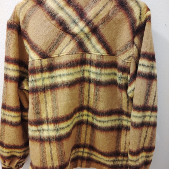 Ringspun Women's Tan Plaid Teddy Jacket NWT - Picture 2 of 5
